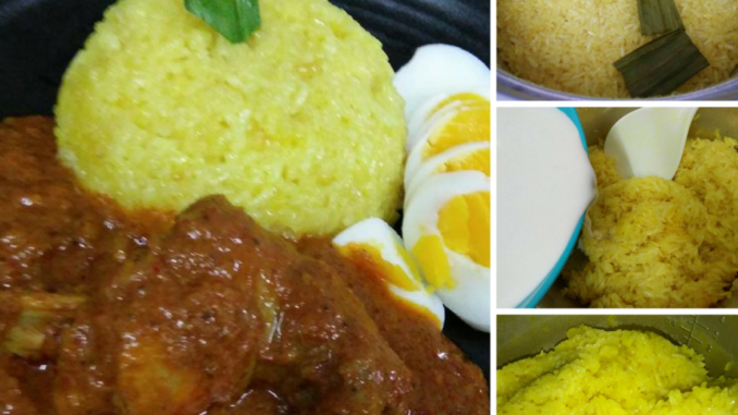 Cara Masak Pulut Kuning Guna Rice Cooker. Mudah! 1/2 Jam Dah Siap