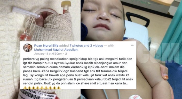 Jangan Ambil Mudah Bila Anak Kena Sawan Tarik, Wanita Ini Kongsi Pengalaman Ngeri Ni