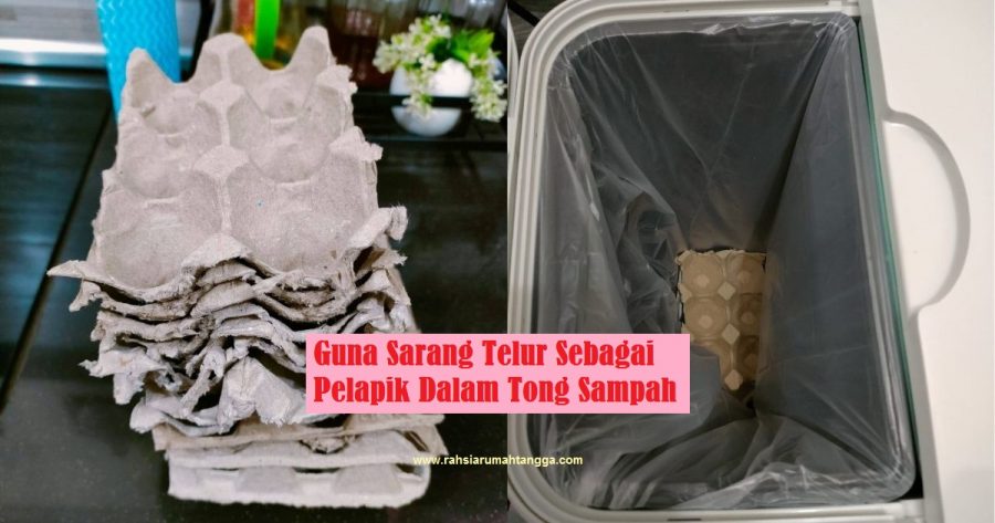 Elak Sampah Berbau & Berair, Ibu Ini Kongsi Guna Sarang Telur Sebagai Pelapik Dalam Tong